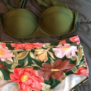 No name brand size large high waisted bikini